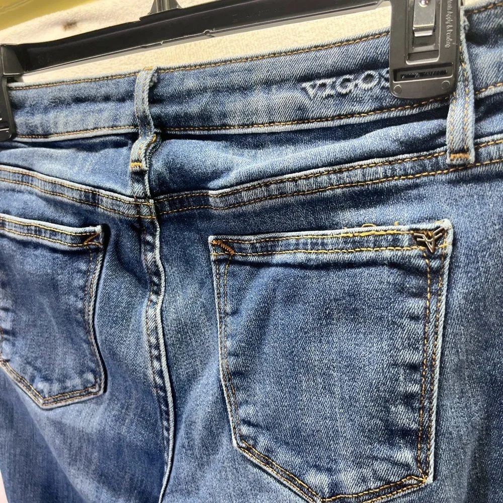 Vigoss Distressed Jagger Skinny Jeans‎ Womens 26 Waist Blue Denim Stretch 2480